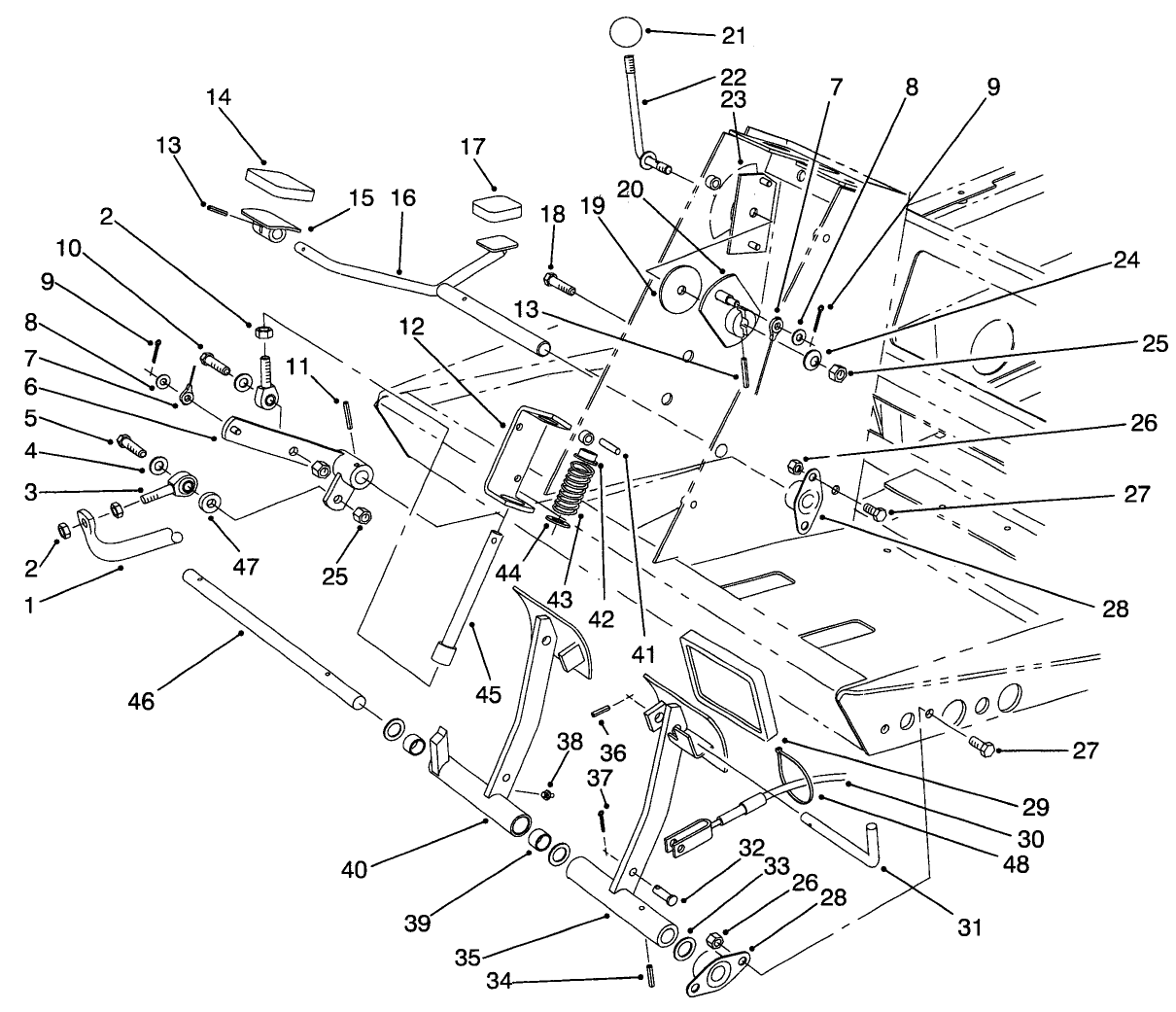 Traction & Brake Pedal Assembly