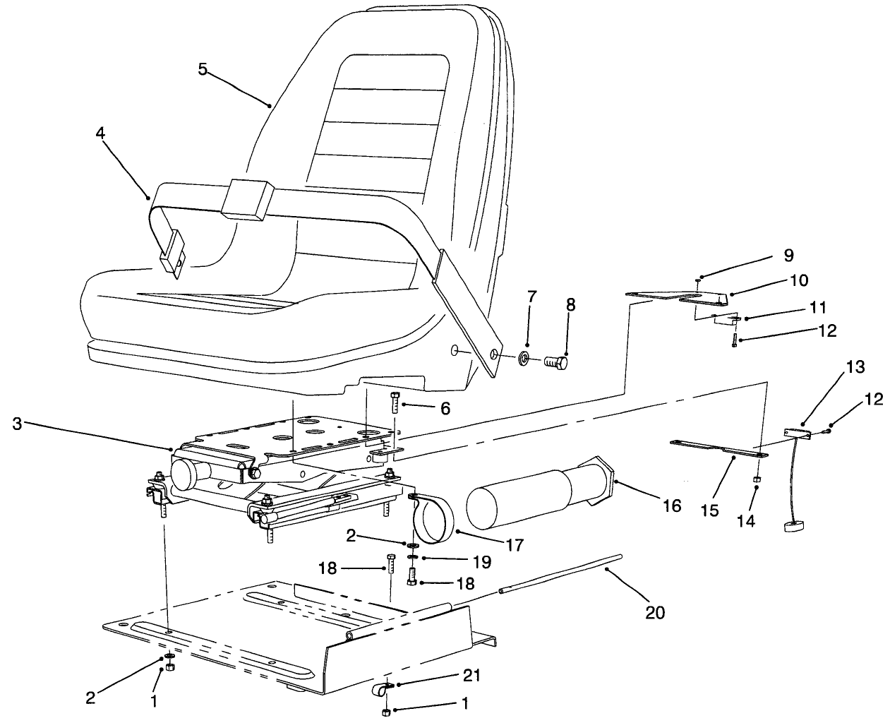 Seat Frame & Throttle Assembly