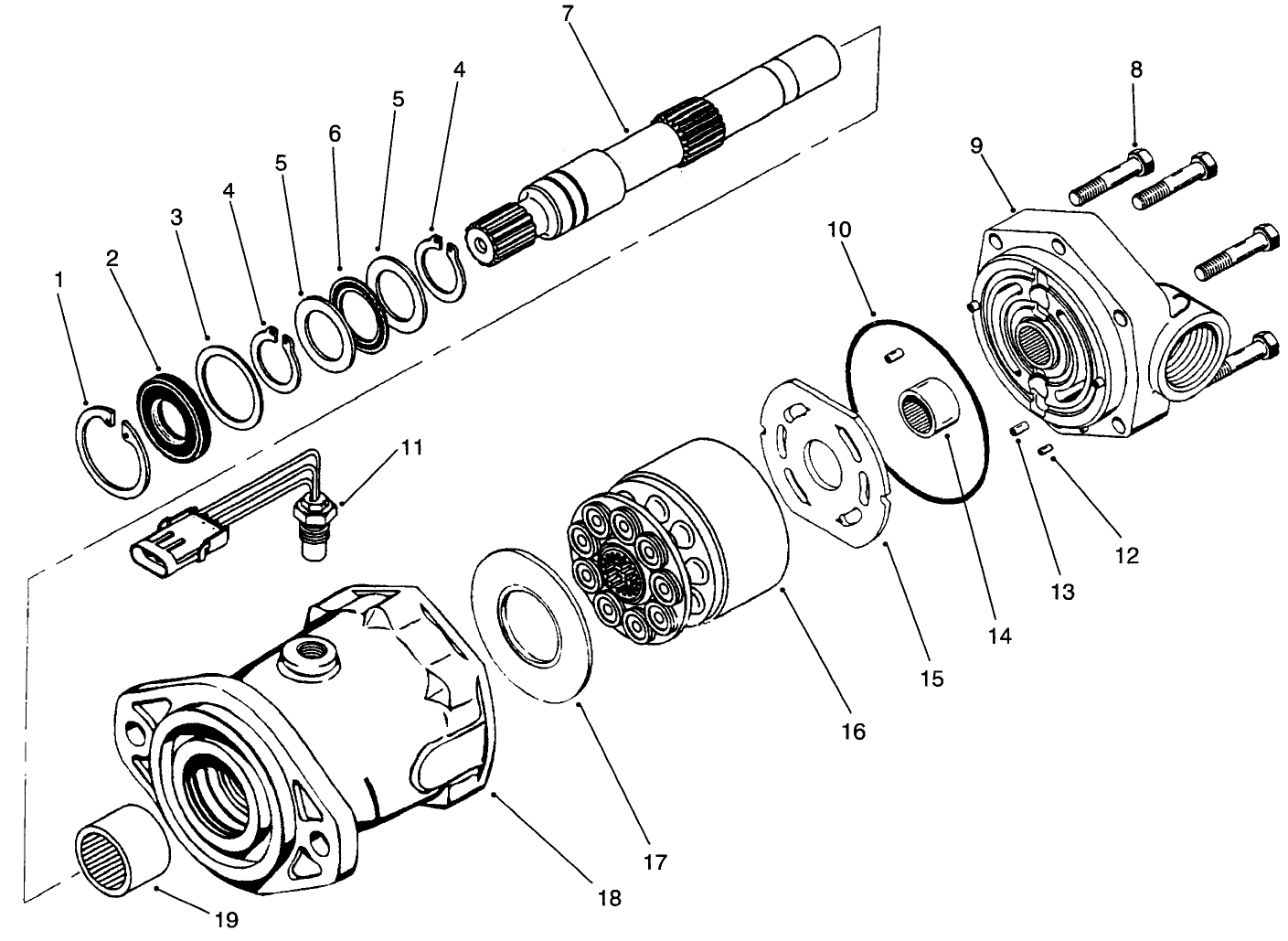 Hydraulic Motor Assy. No. 93-7476 W/sensor