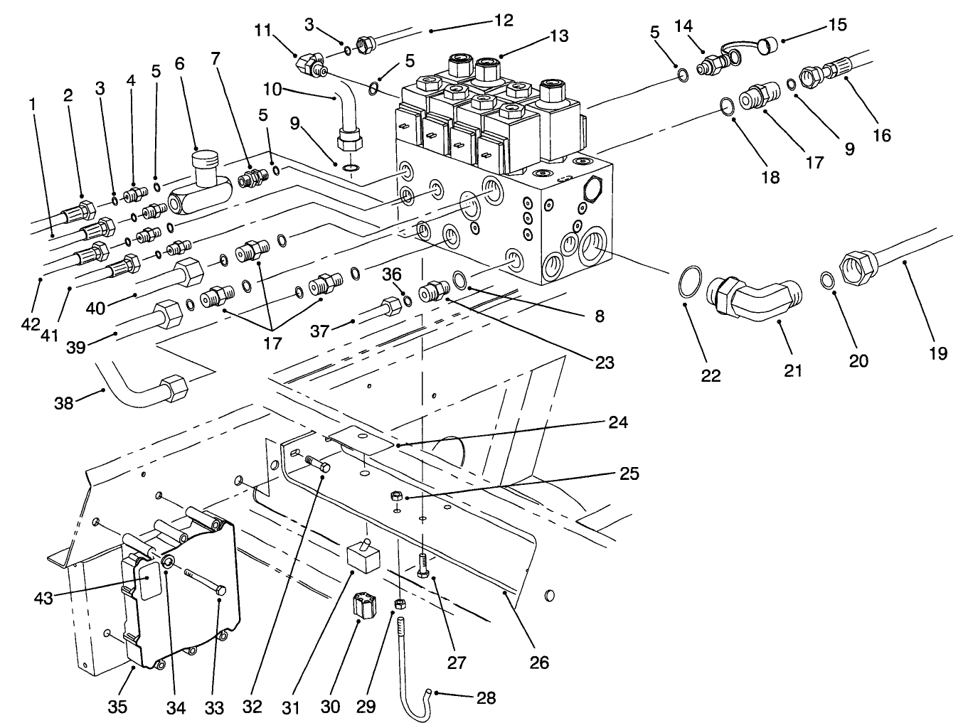 Front Hydraulic Control Block & Hoses