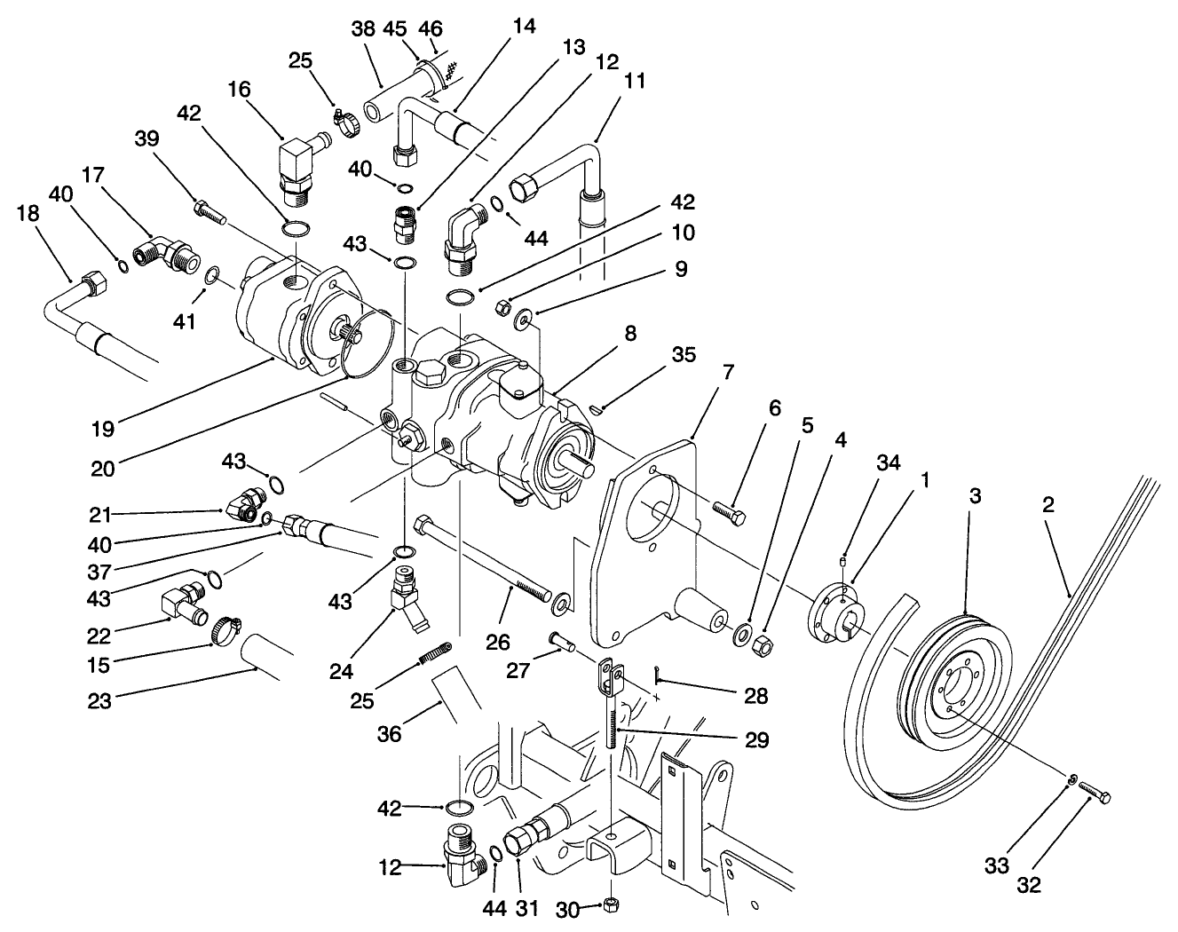 Hydraulic Pump Installation Assembly