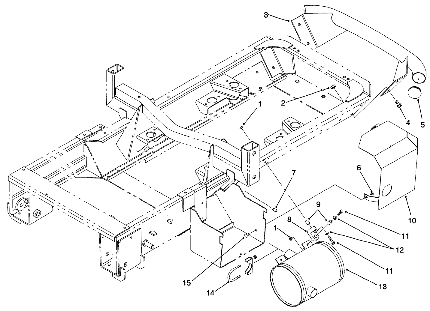 Muffler and Rear Bumper Assembly