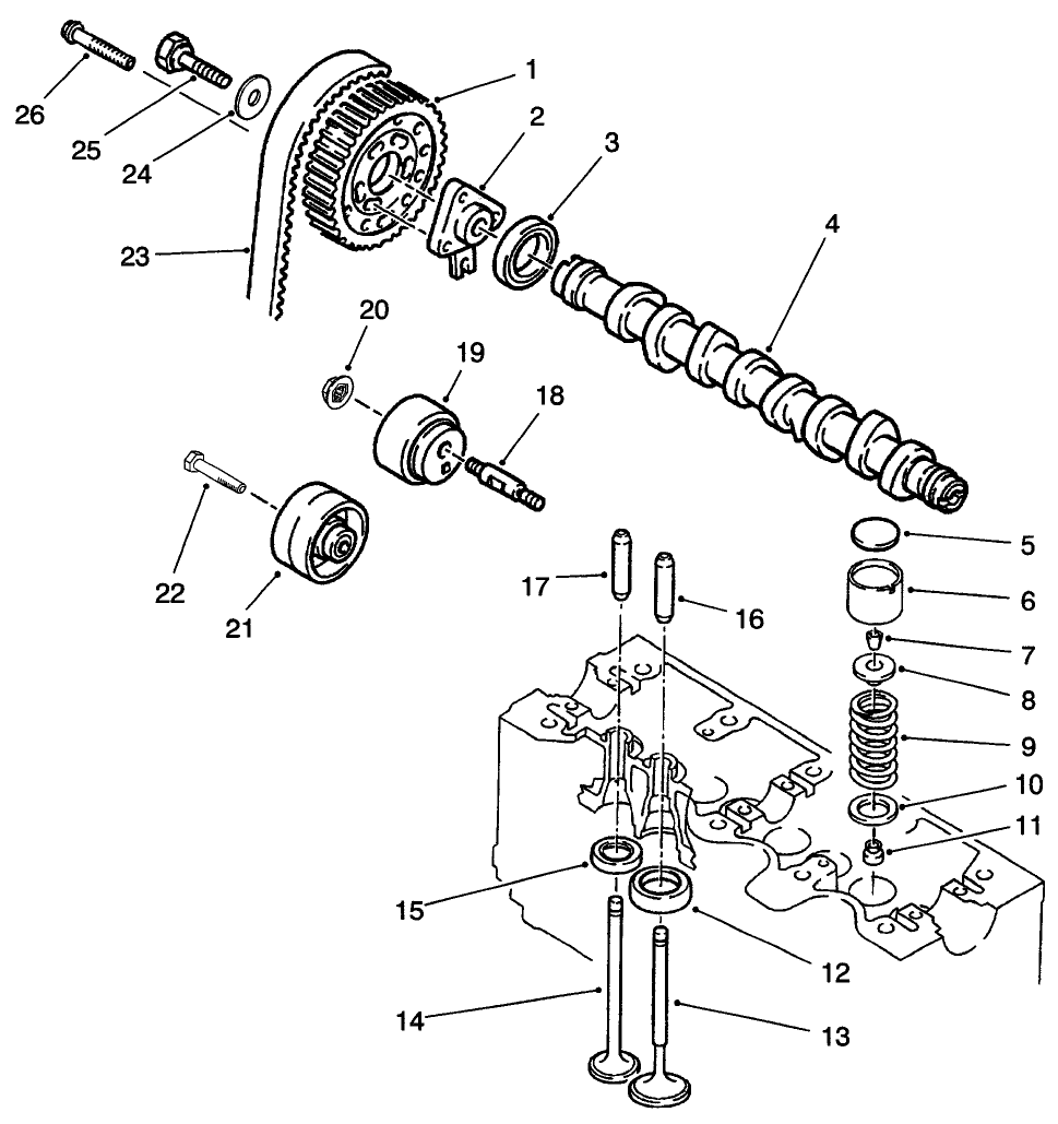 Camshaft and Valves Assembly