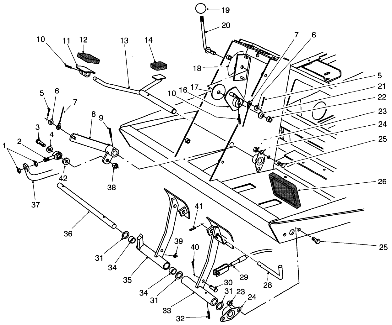 Traction & Brake Pedals Assembly