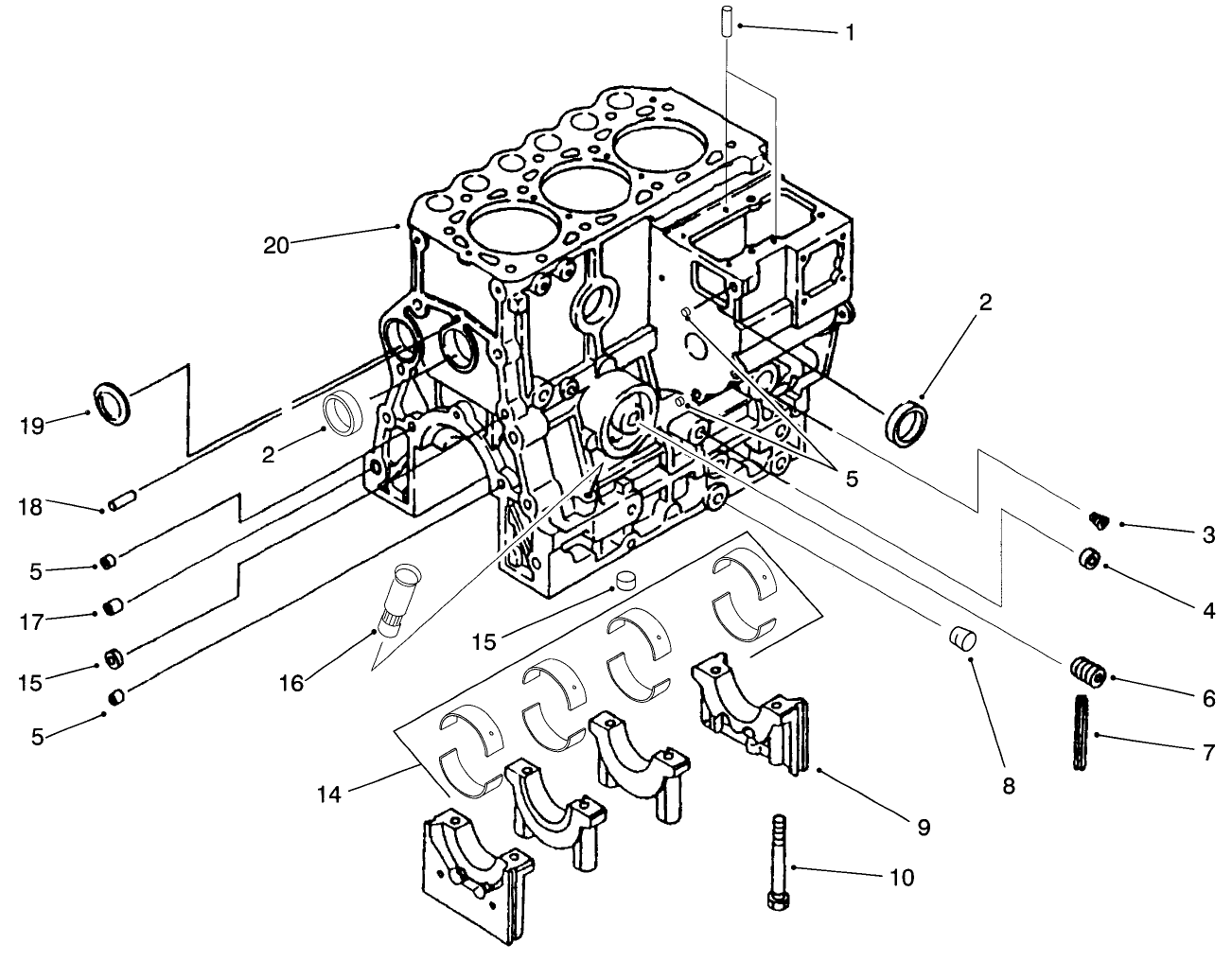 Cylinder Block And Bearing Assembly
