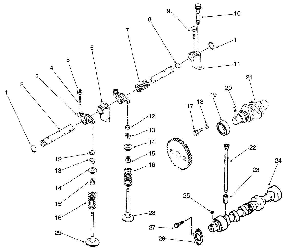 Valve, Camshaft And Rocker Assembly