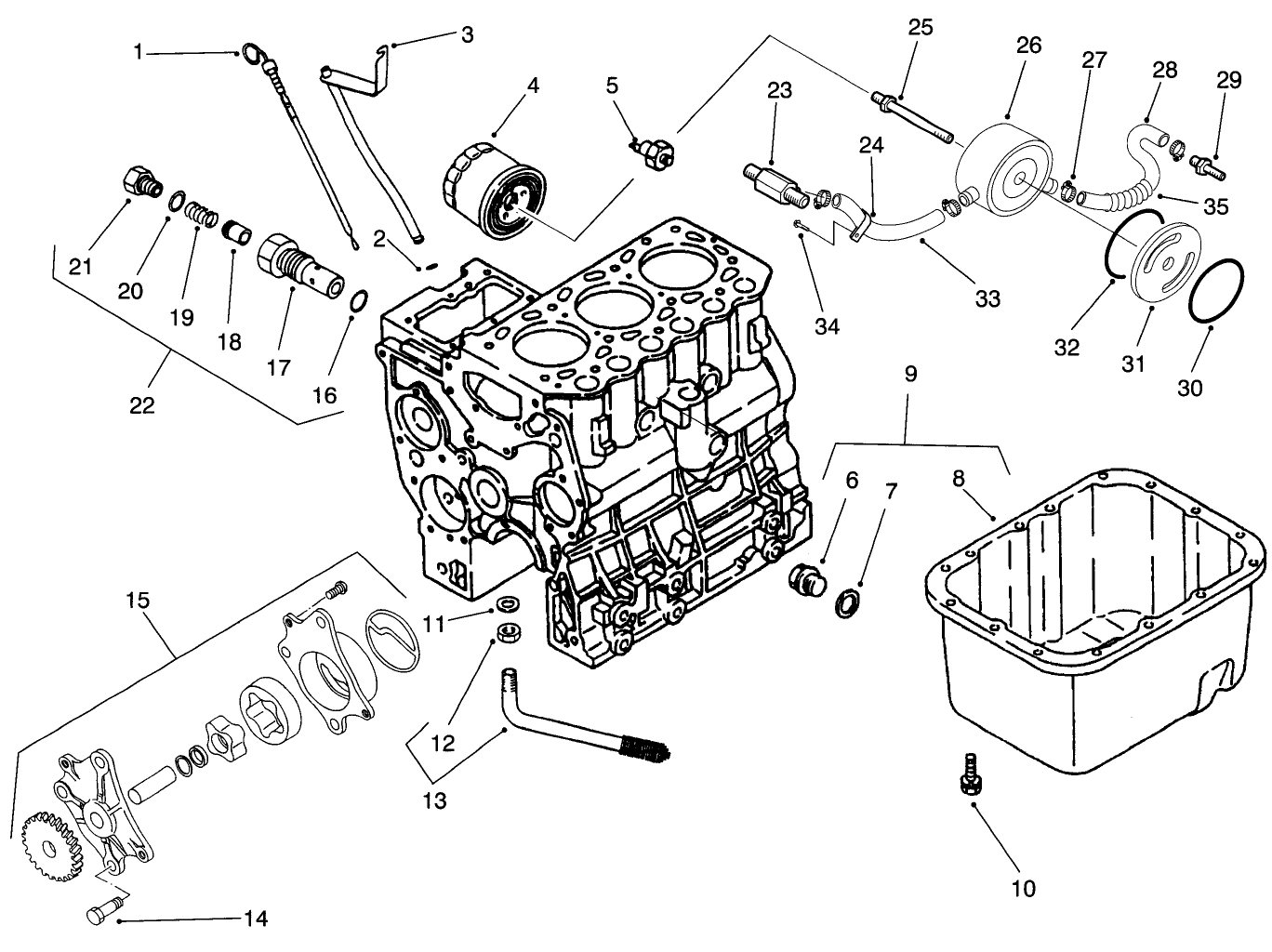 Oil Pan, Pump Relief Valve
