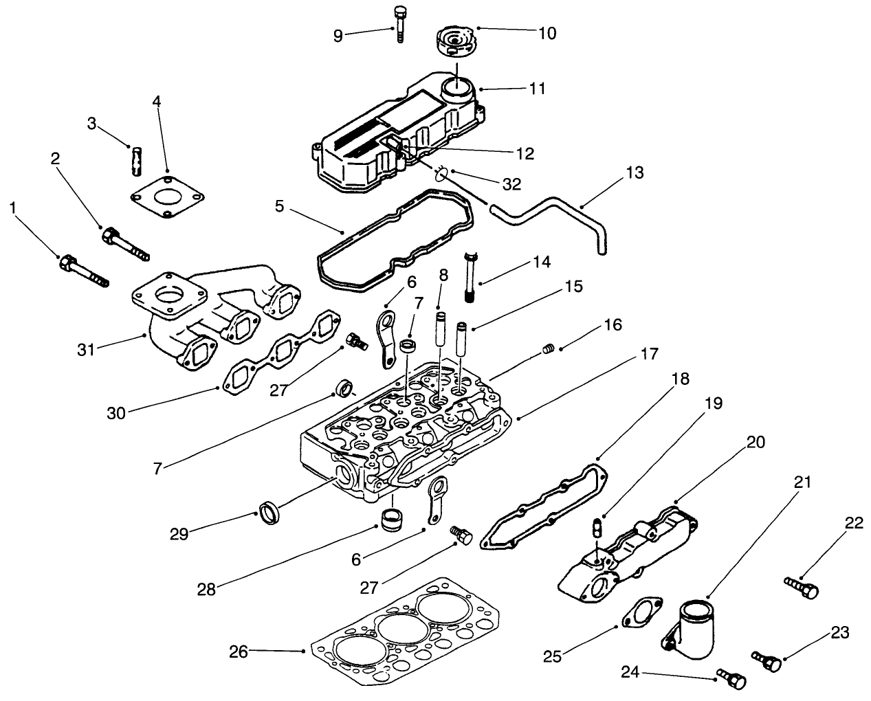 Cylinder Head, Manifold & Cover Assembly