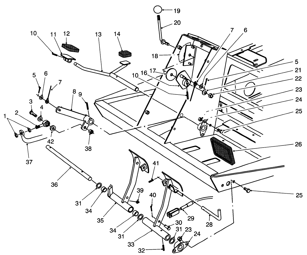 Traction & Brake Pedals Assembly