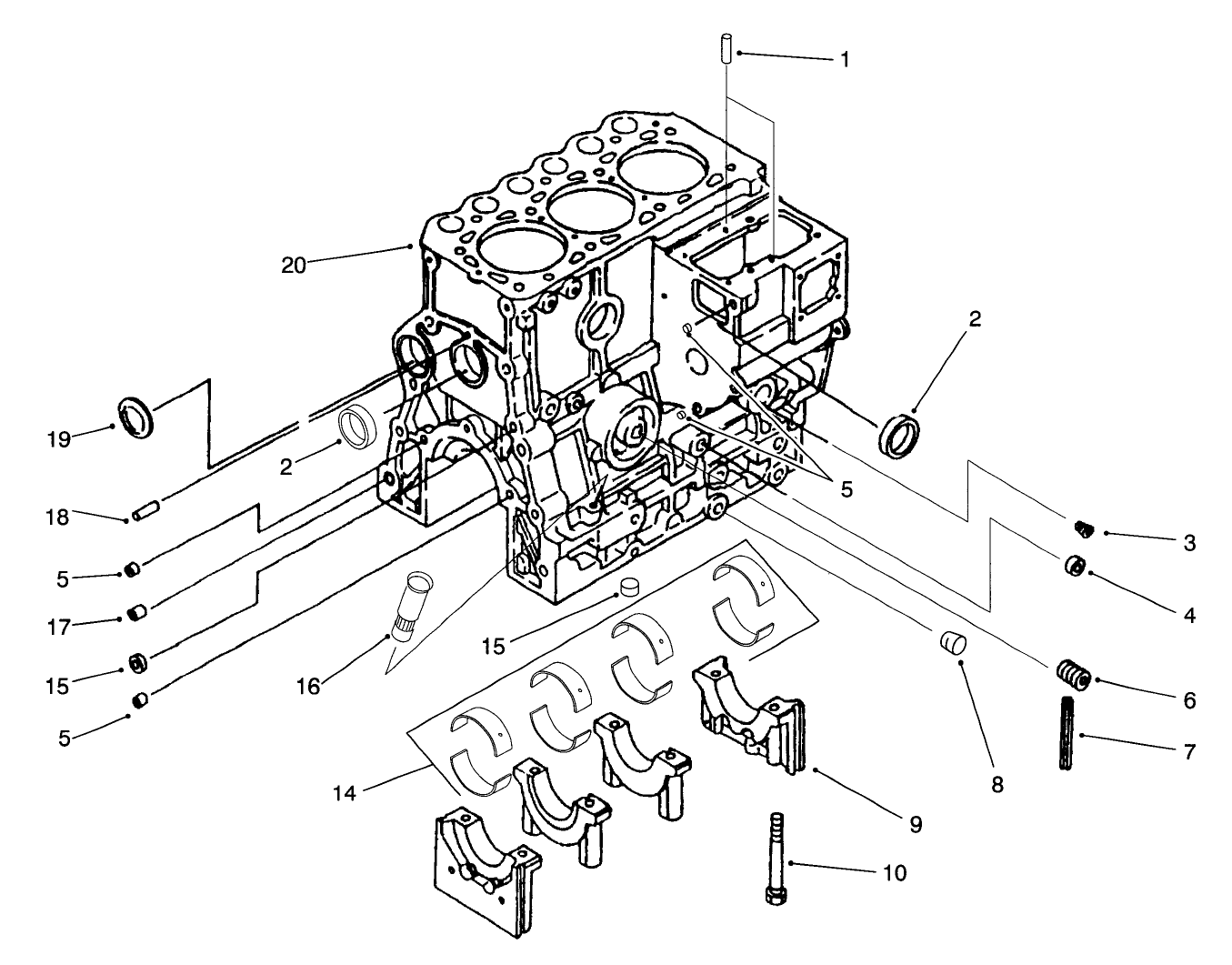 Cylinder Block And Bearing Assembly