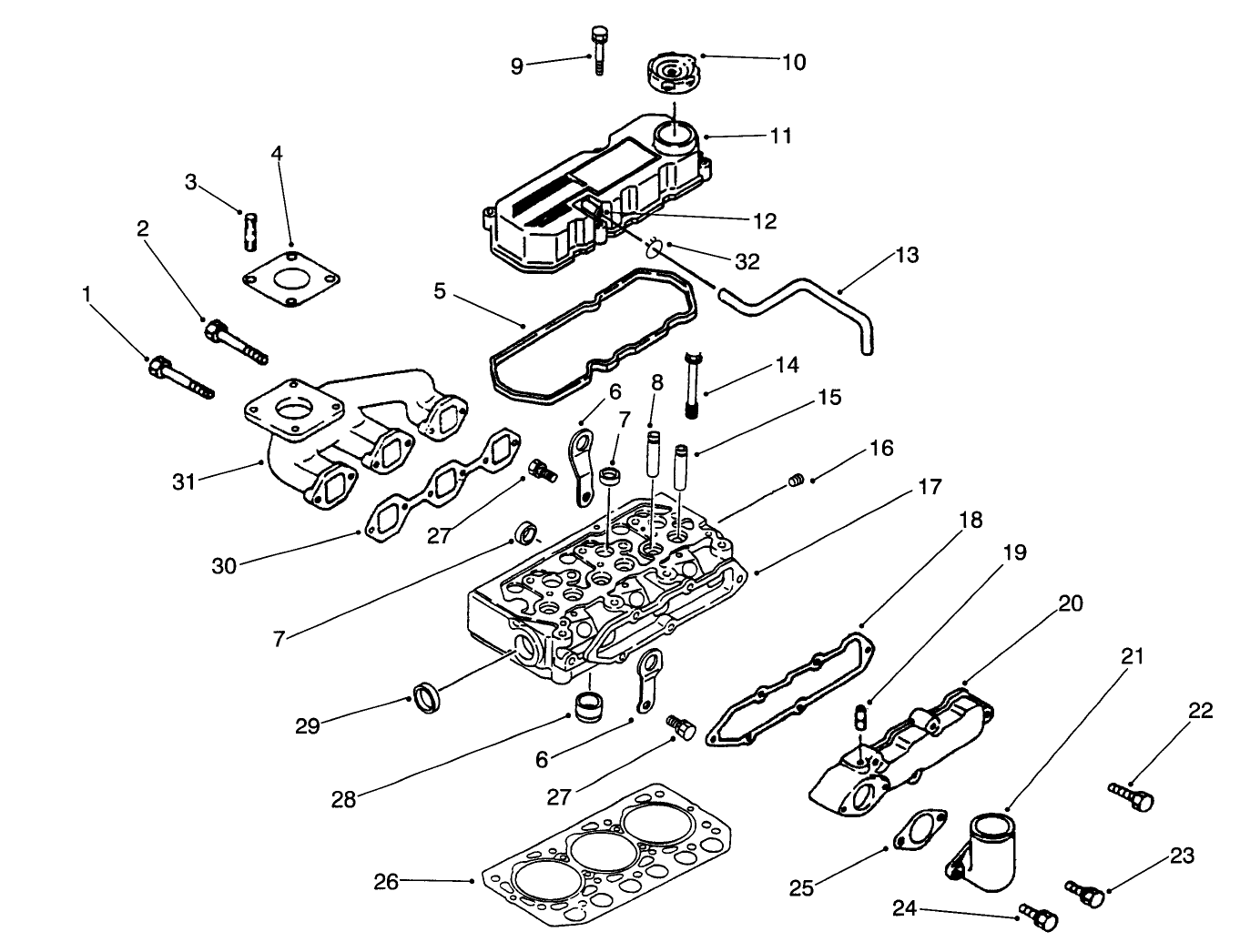 Cylinder Head, Manifold & Cover Assembly