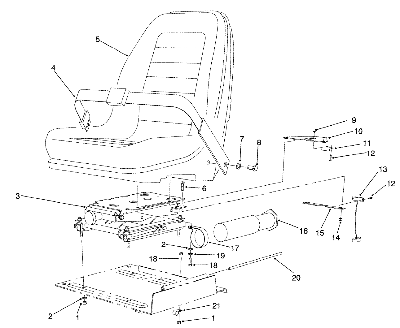 Seat Frame & Throttle Assembly