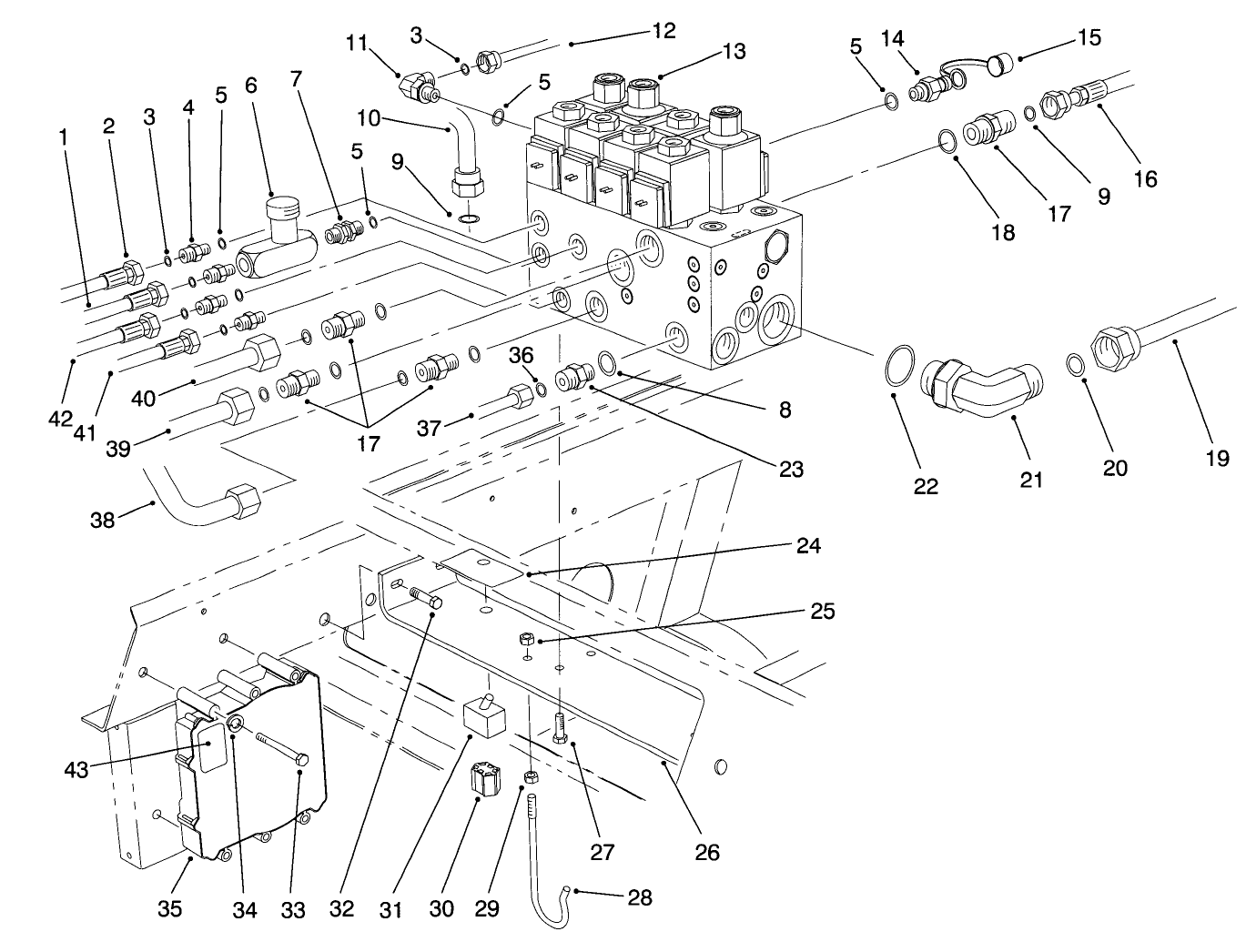Front Hydraulic Control Block & Hoses