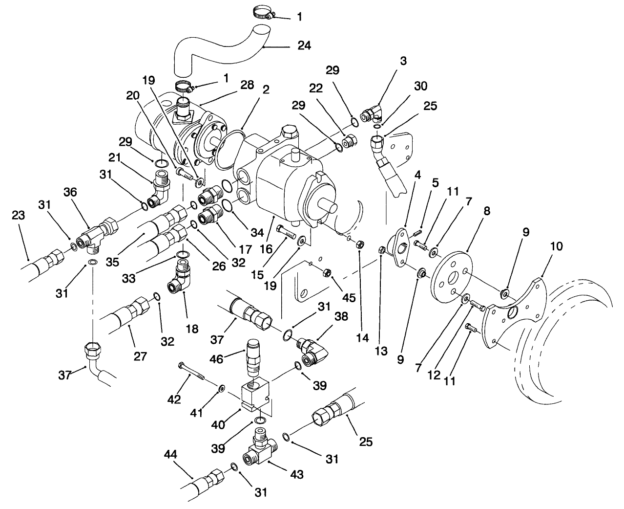 Hydraulic Pump & Hydrostat Assembly
