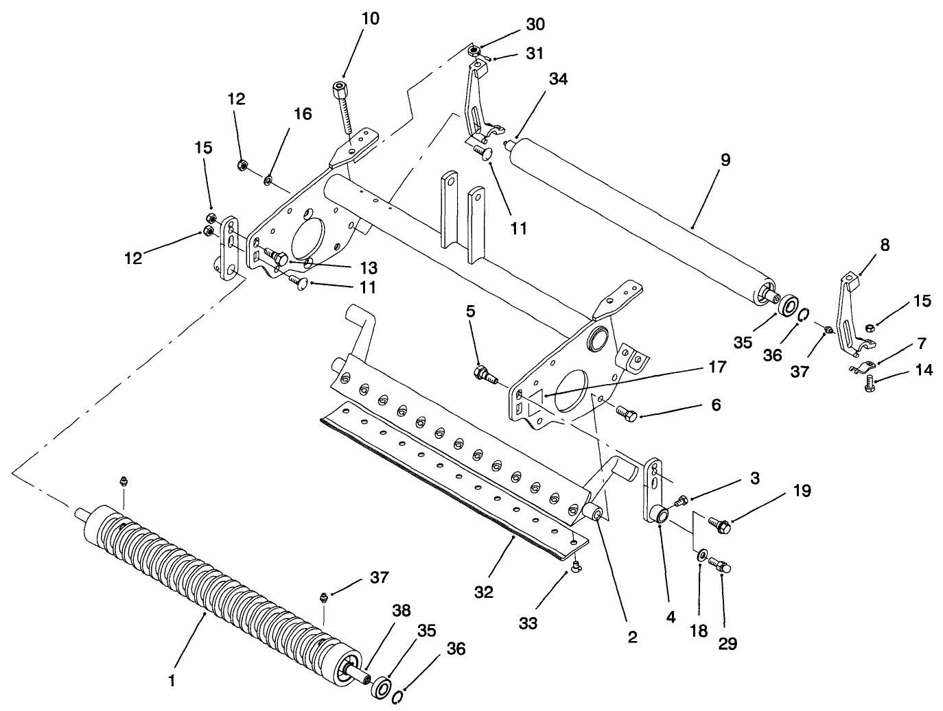 Rollers & Bedbar Assembly (continued)