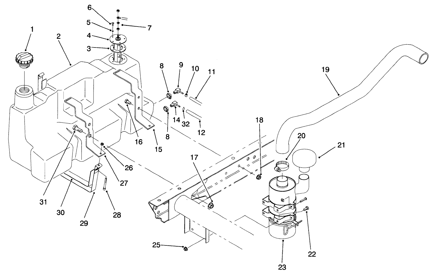 Fuel Tank & Air Cleaner Assembly