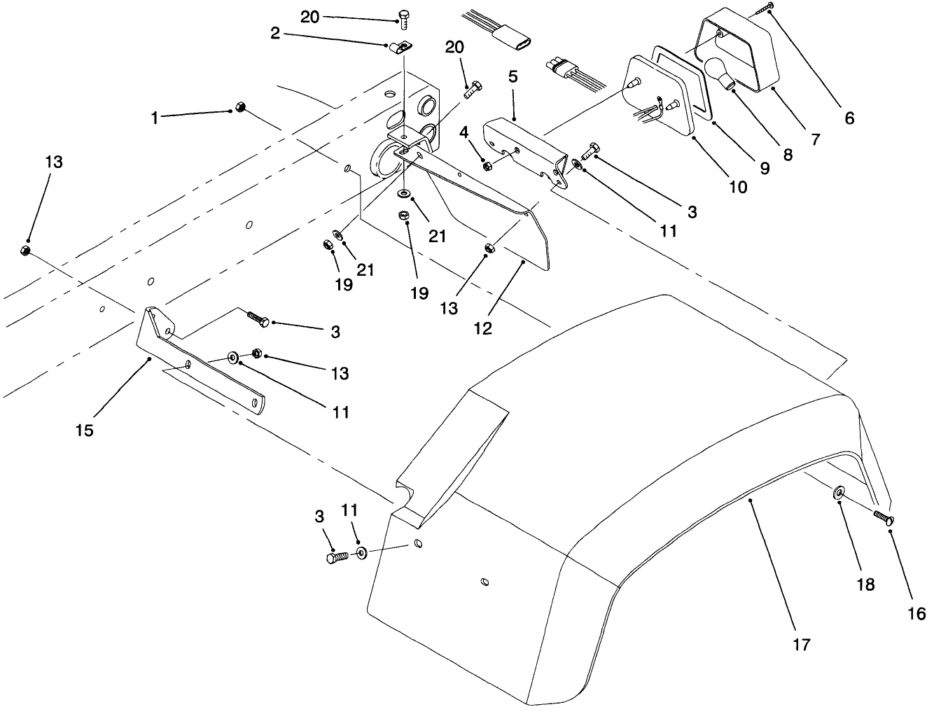 Rear Fender & Tail Light Assembly