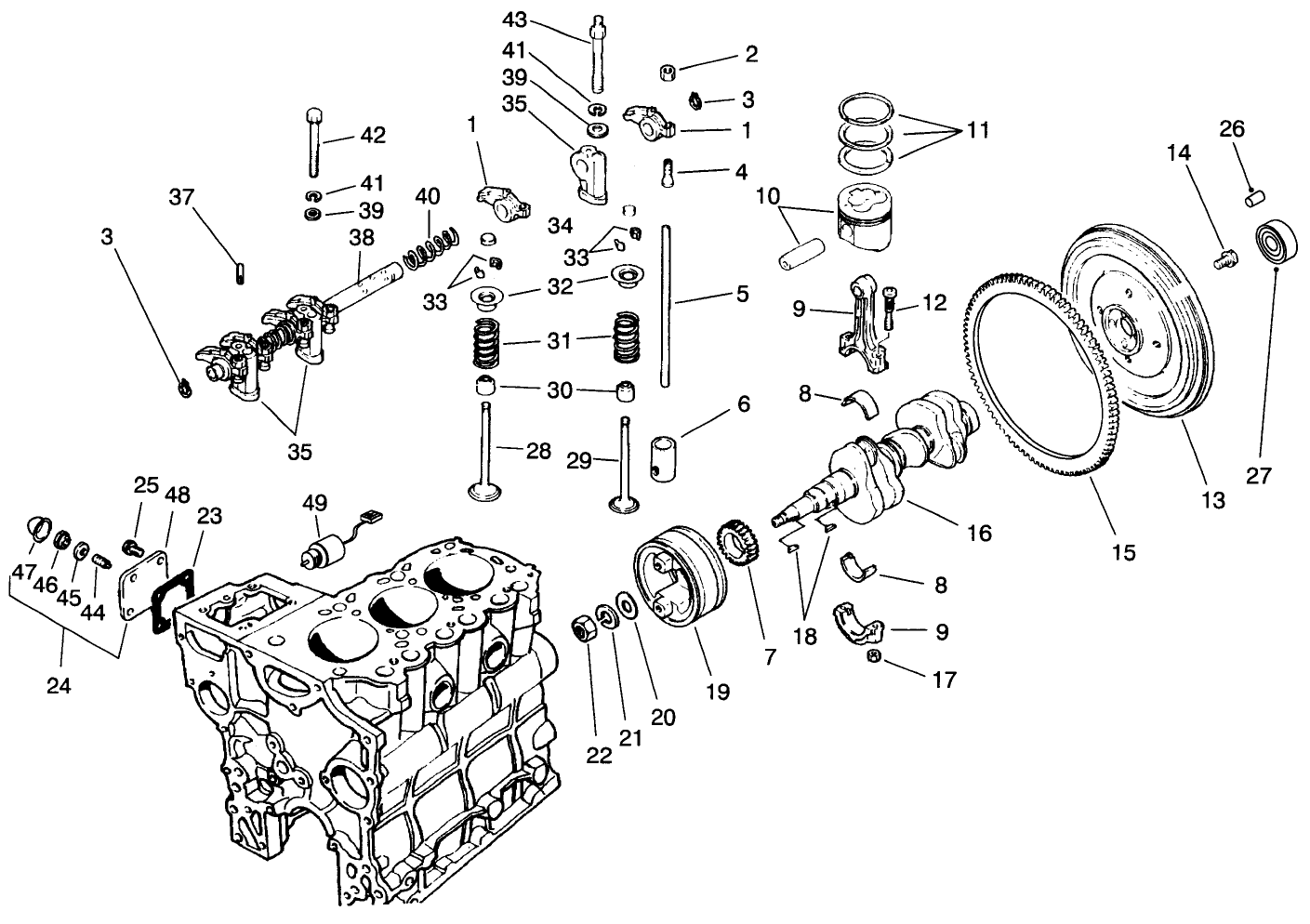 Valves And Crankshaft Assembly