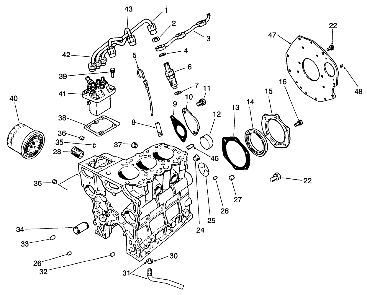 Fuel Supply & Engine Block Assembly
