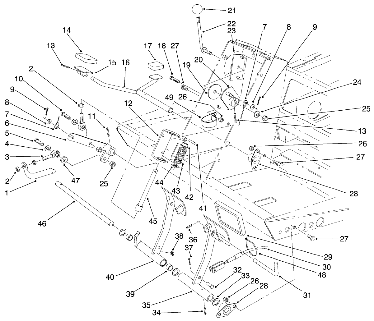 Traction & Brake Pedal Assembly