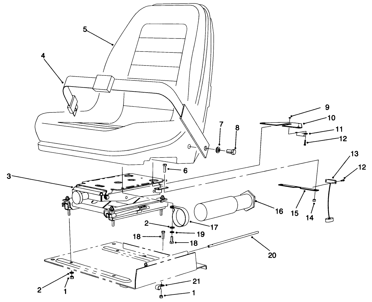 Seat Frame & Throttle Assembly