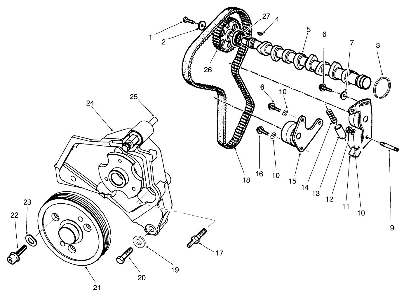 Camshaft & Fan Support Assembly