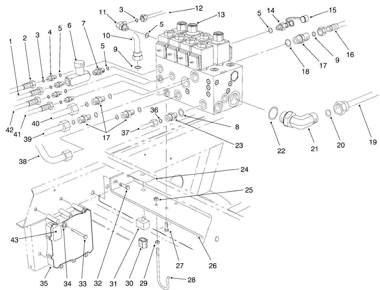 Front Hydraulic Control Block & Hoses