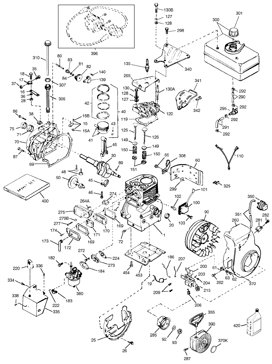 Engine Tecumseh Model Hsk70-130282t