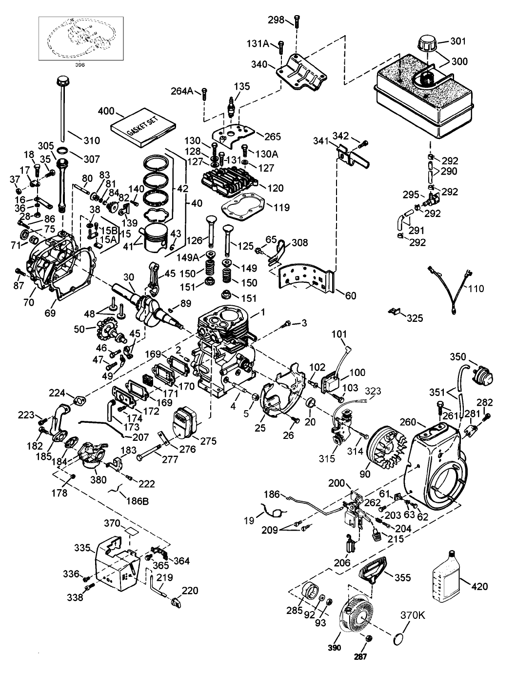 Tecumseh Engine Model Hmsk100-159227v