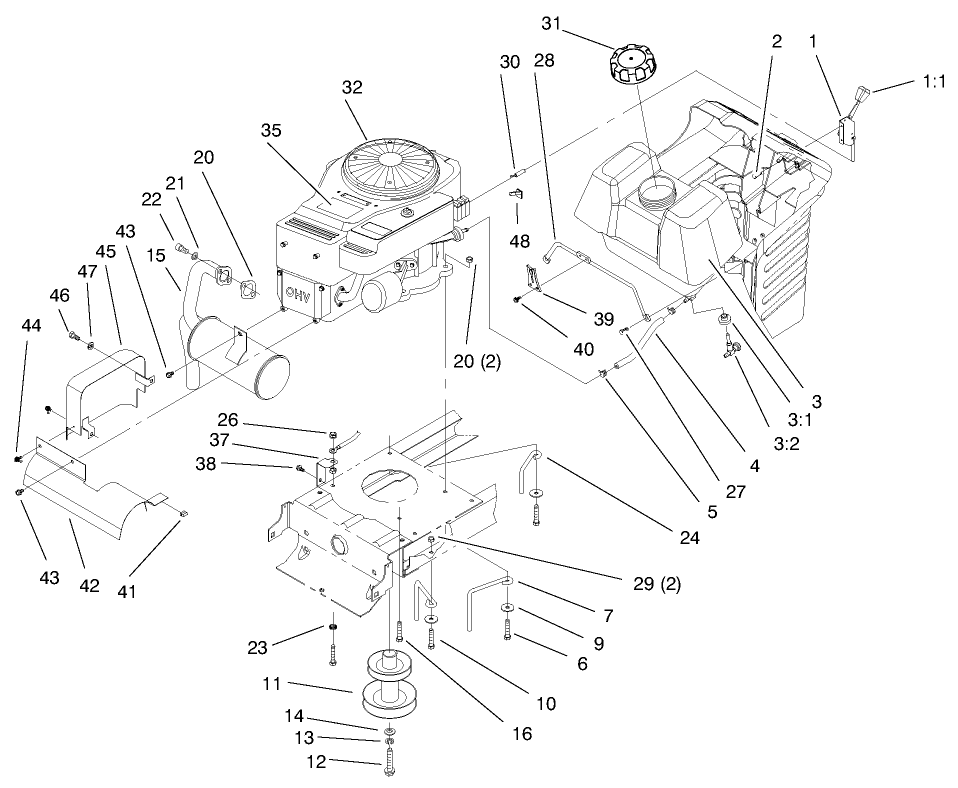 Engine & Gas Tank Assembly