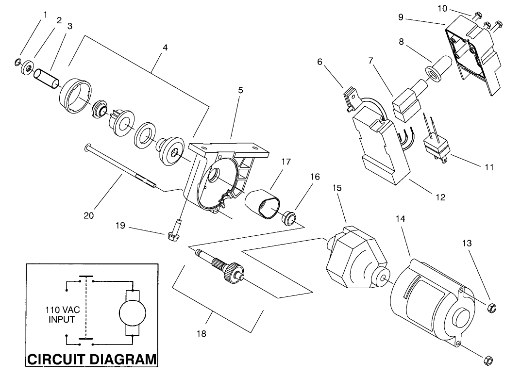 Starter Motor & Switch Housing Assembly