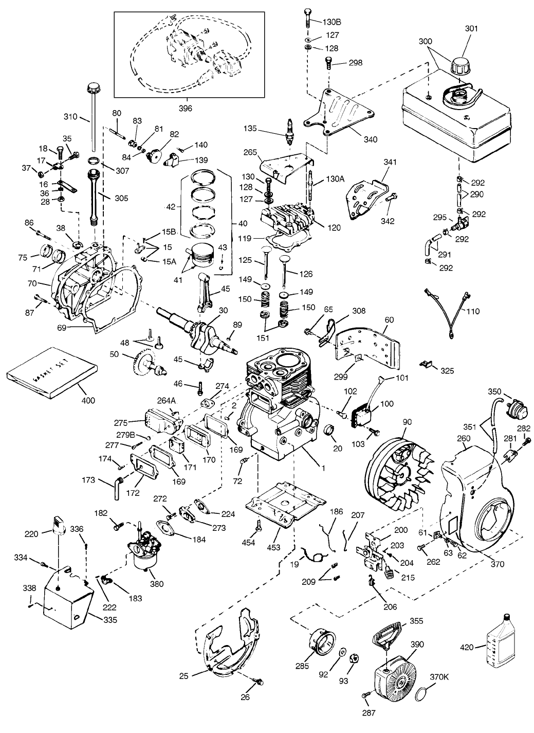 Engine Tecumseh Model Hsk60-76008b