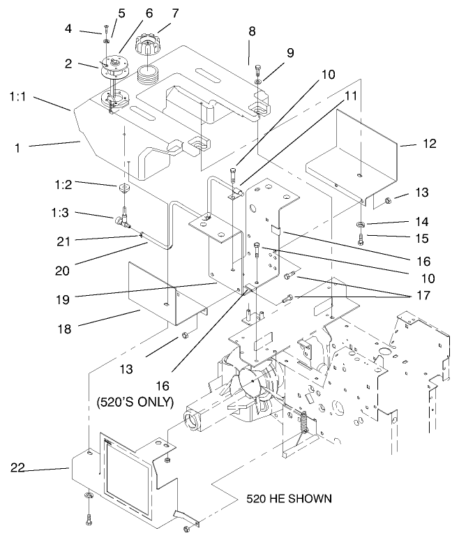 Fuel Tank & Hydro Fan Control Assembly 500