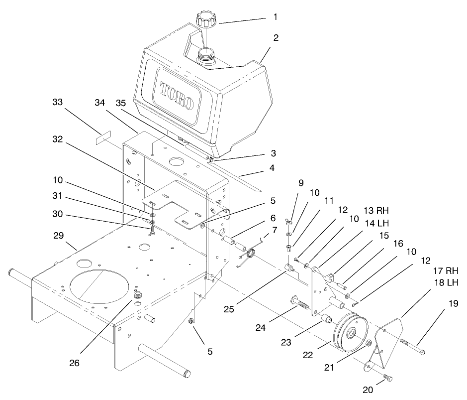 Fuel Tank & Idler Bracket Assembly