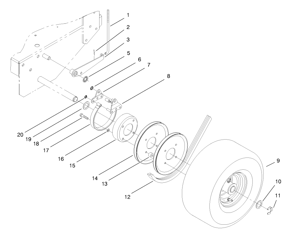 Brake, Wheel Pulley & Wheel Assembly