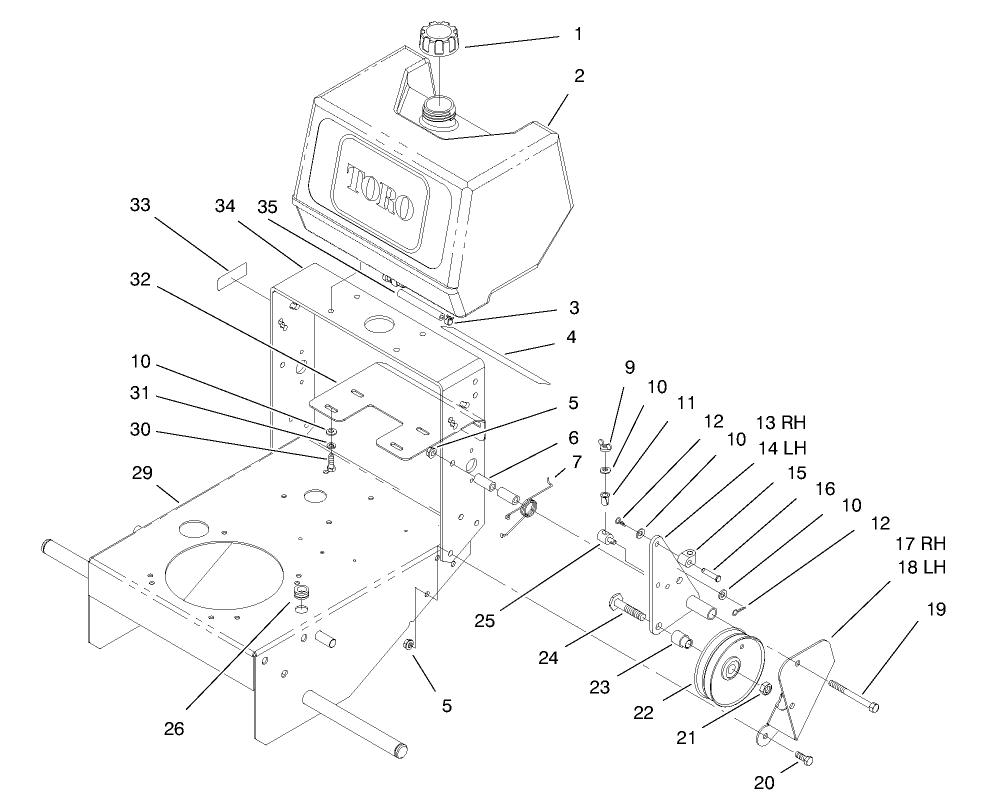 Fuel Tank & Idler Bracket Assembly