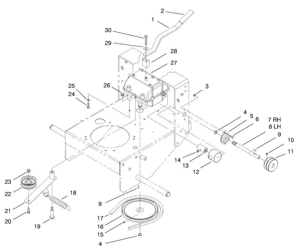 Transmission & Idler Pulley Assembley