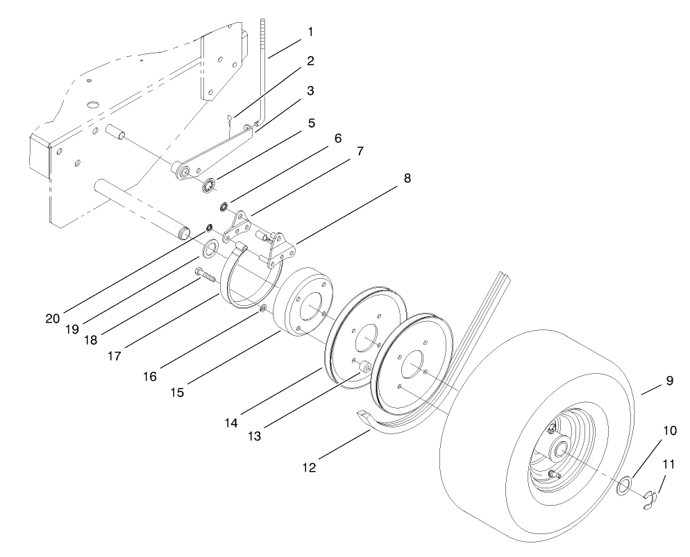 Brake, Wheel Pulley & Wheel Assembly