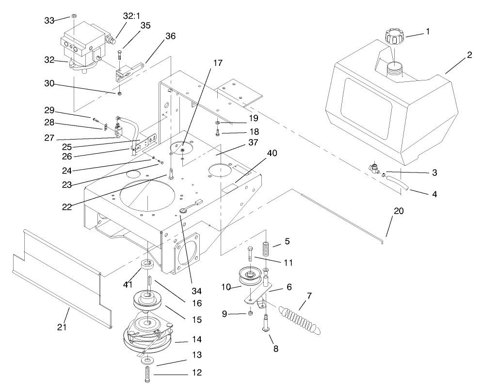 Fuel Tank, Hydro Pump & Pto