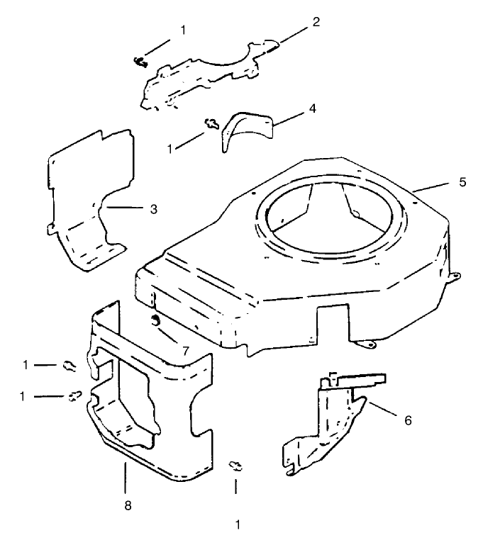 Blower Housing & Baffles Engine Kohler Model No. Cv14s-1429