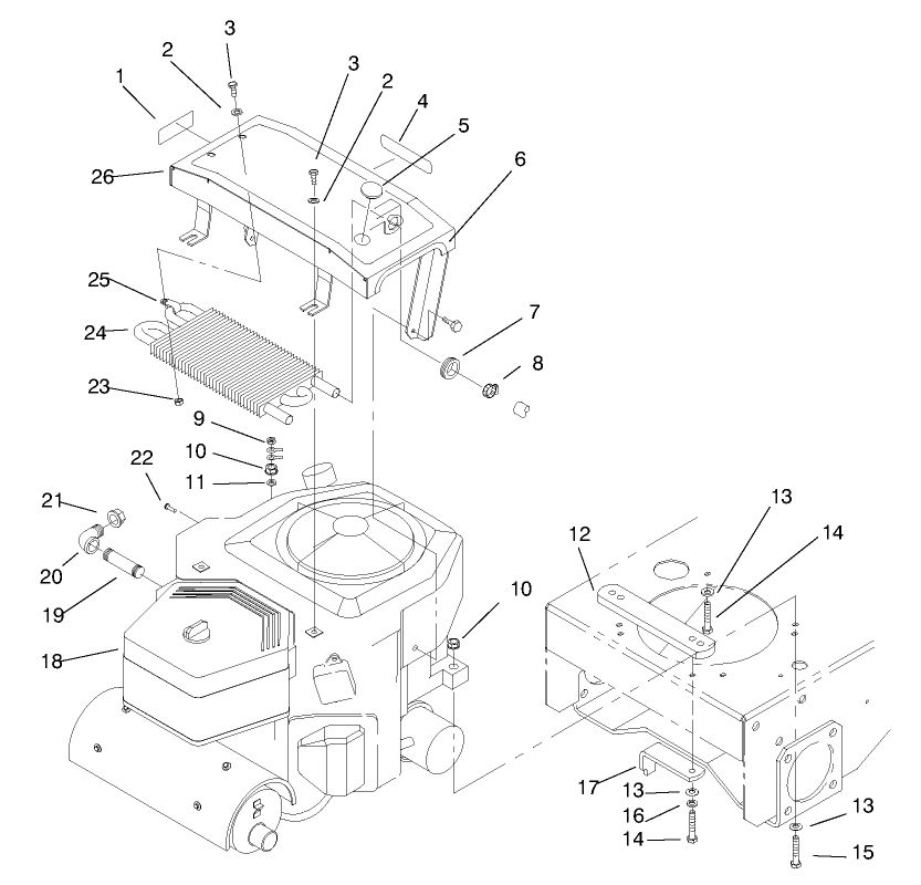 20 Hp Engine & Oil Cooler