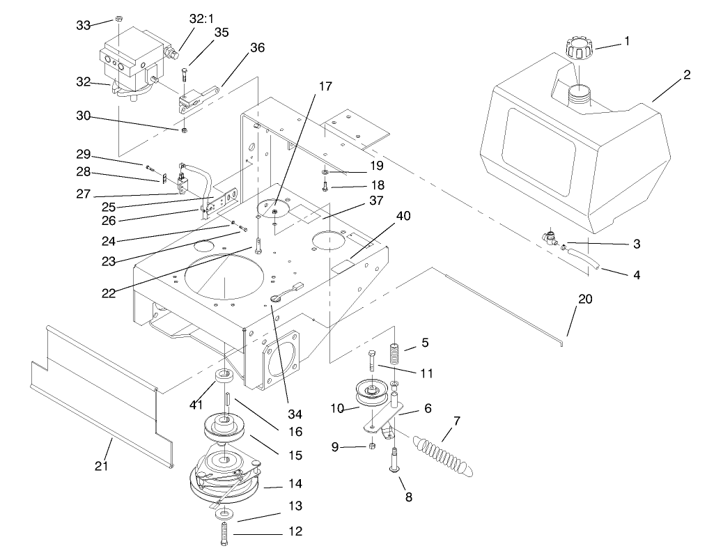 Fuel Tank, Hydro Pump & Pto