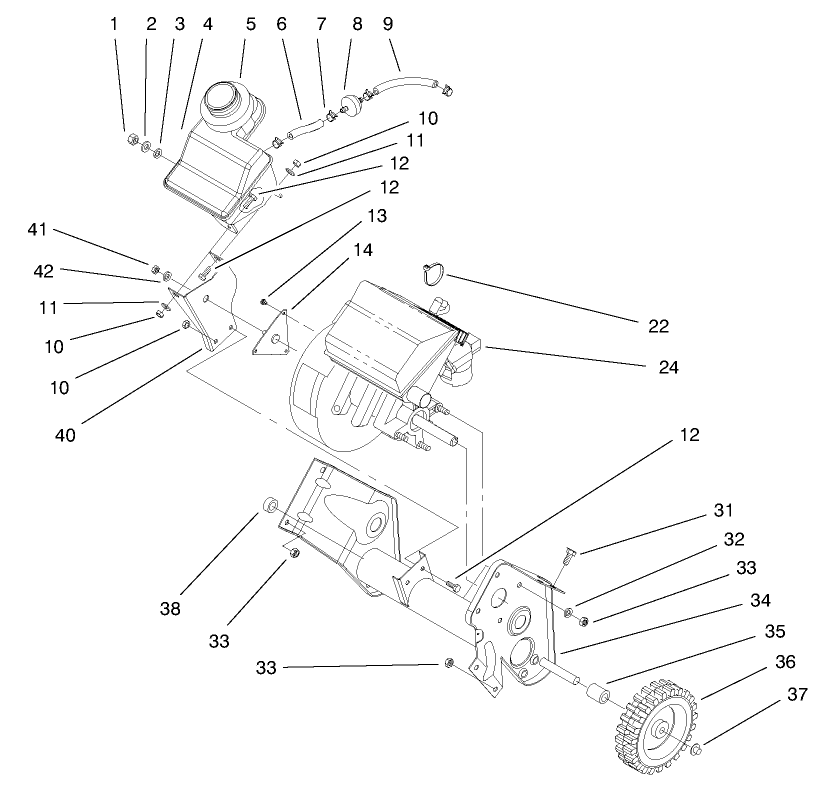 Engine & Fuel Tank Assembly