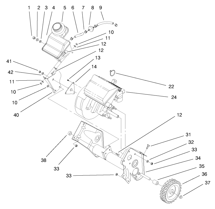 Engine & Fuel Tank Assembly