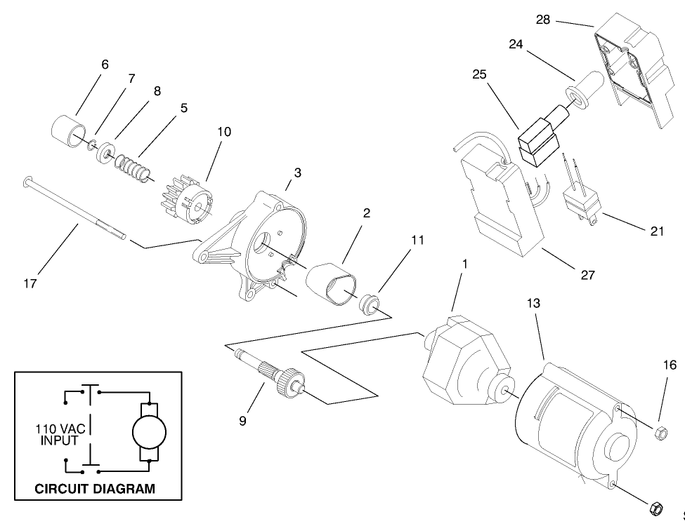 Starter Motor Assembly & Switch Housing