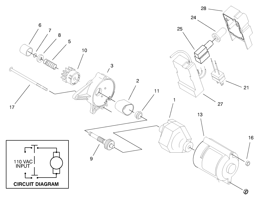 Starter Motor Assembly & Switch Housing