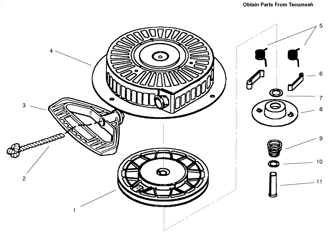 Rewind Starter Tecumseh No. 590733