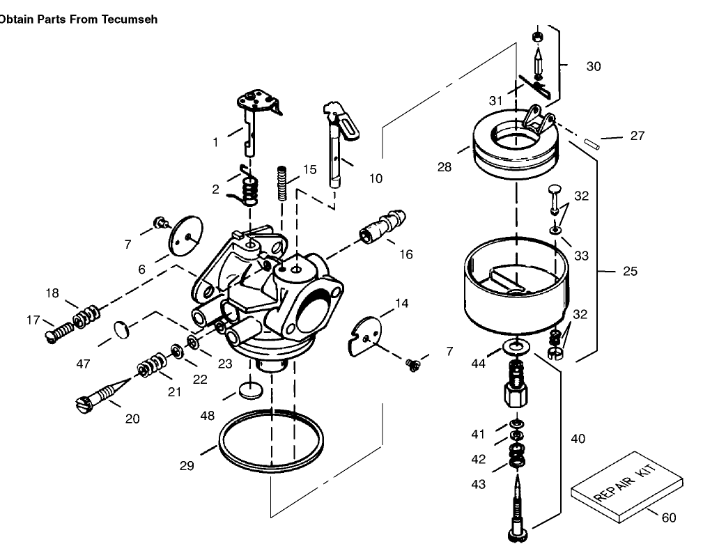 Carburetor Tecumseh No. 632334a