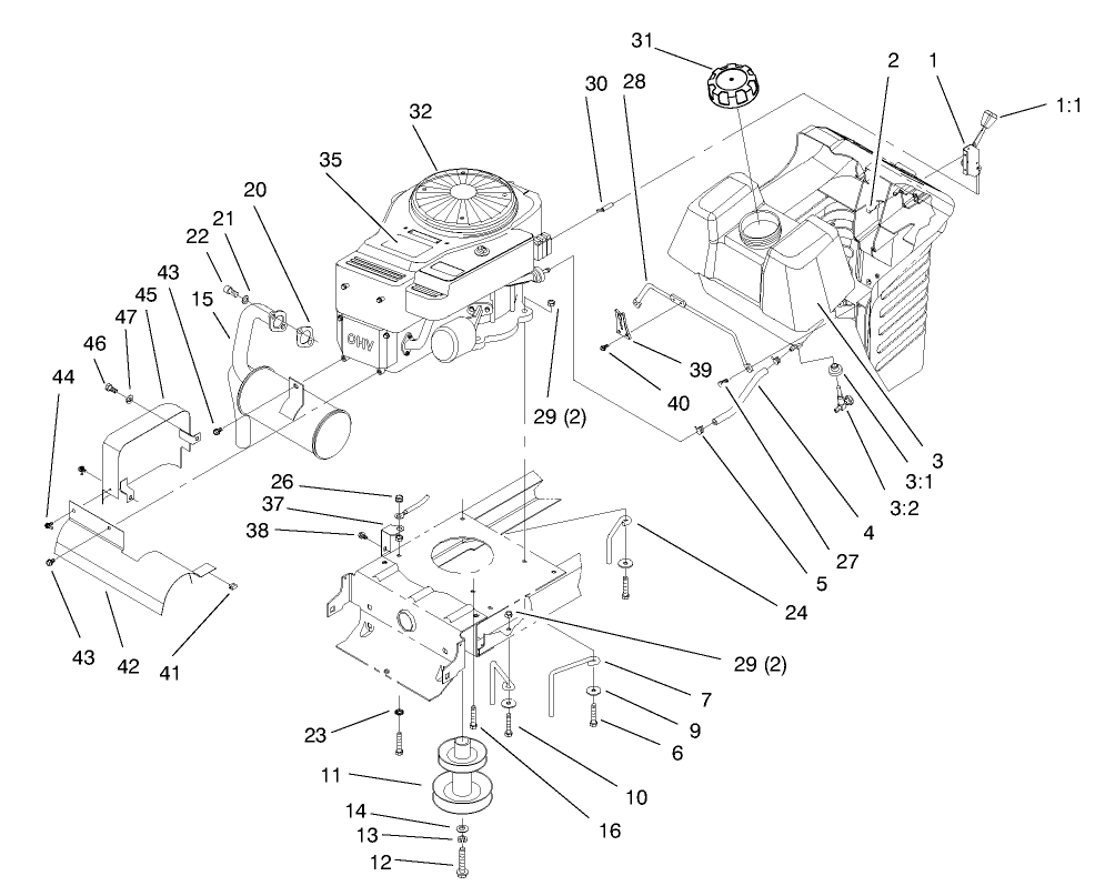 Engine & Gas Tank Assembly