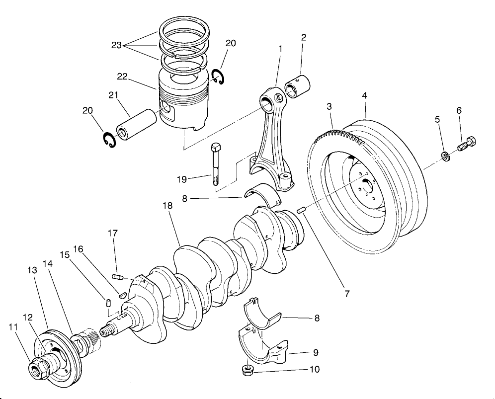Piston, Connecting Rod, Crankshaft & Flywheel